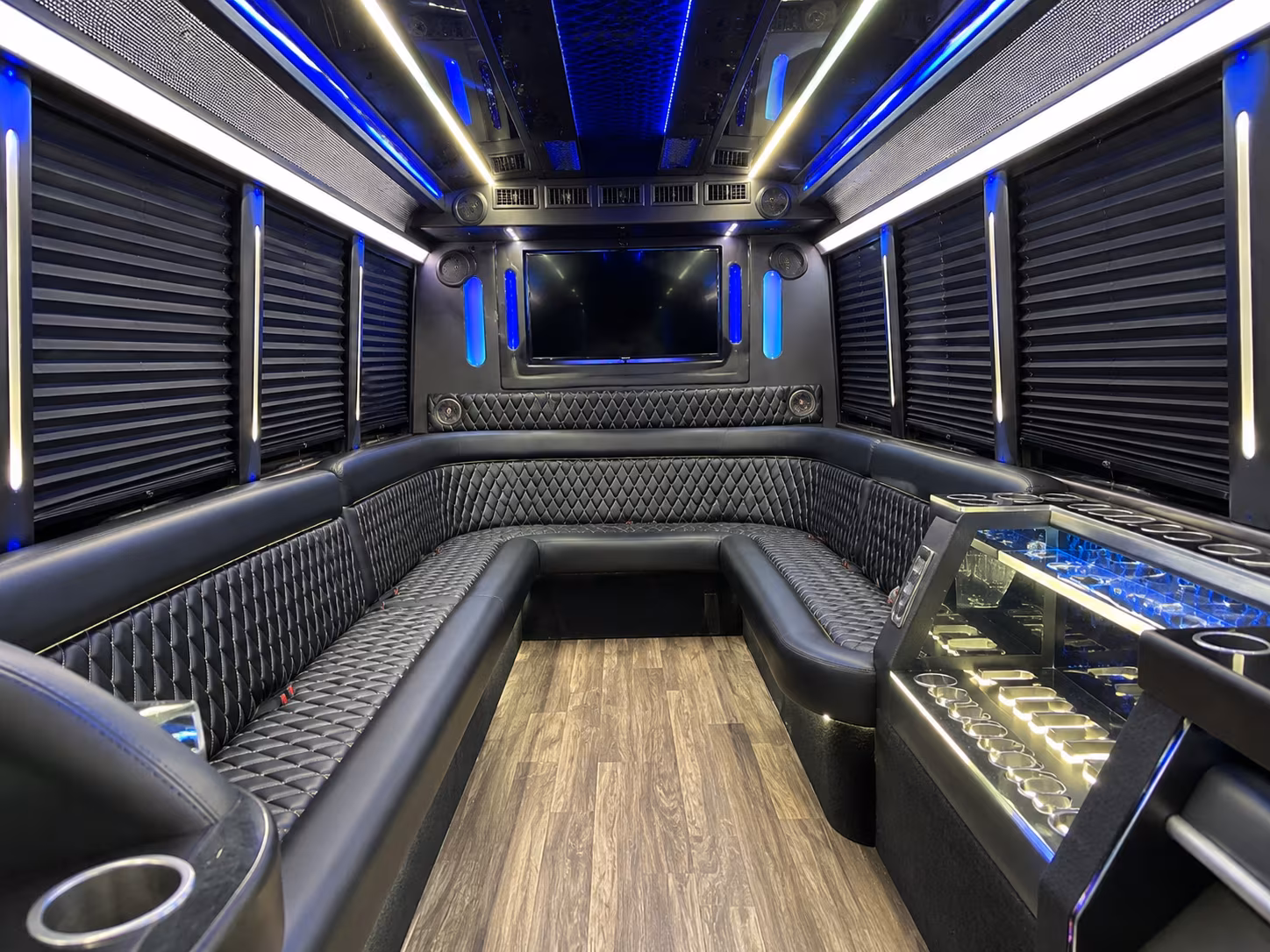 Naples Private Event Transportation party bus interior