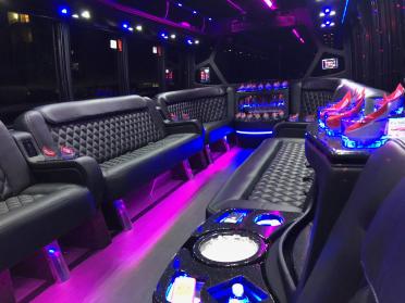 Delray Beach 15 Passenger Party Bus Interior