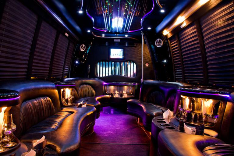 Delray Beach 22 Passenger Party Bus Interior