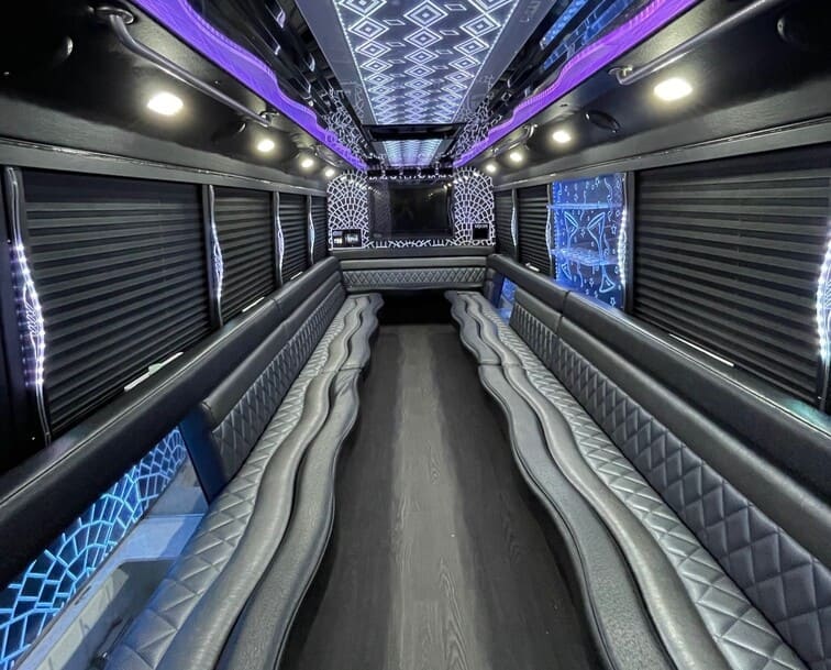 Delray Beach 30 Passenger Party Bus White Interior