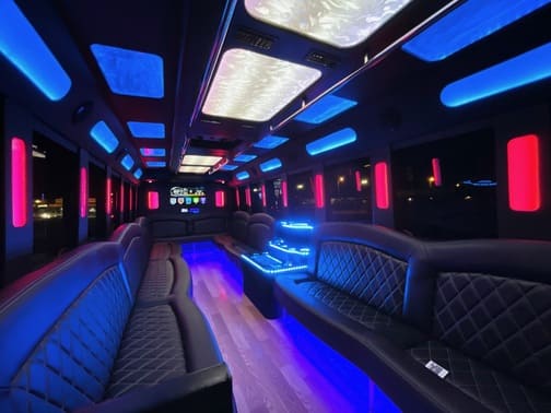 Delray Beach 35 Passenger Party Bus Interior