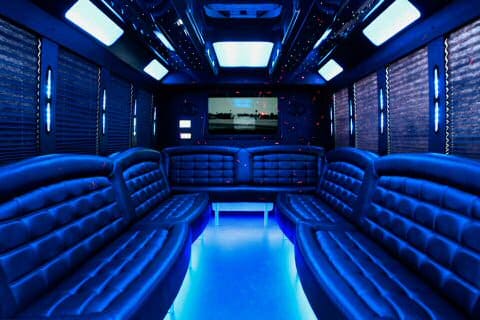 Delray Beach 36 Passenger Party Bus Interior