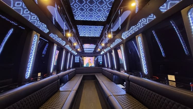 Delray Beach 40 Passenger Limo Bus Interior